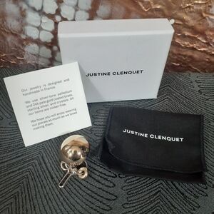 Justine Clenquet Silver and 24k Gold Coated Singular Charm Earring